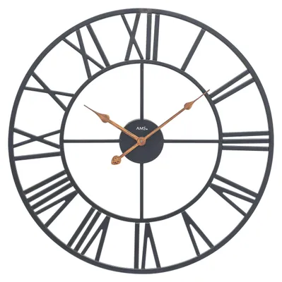 Produktbild von AMS W9685 Wanduhr mit Metallgehäuse und Metall-Zifferblatt