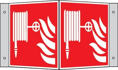 Produktbild von SafetyMarking Brandschutzschild Alu B200xH200 mm Winkel Löschschlauch langnachleuchtend