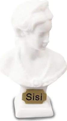 Image de Mini-buste « Sisi » en porcelaine avec des ornements dorés, fabriqué à la main