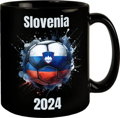 Produktbild von Fußball Slowenien Flagge Tasse in Schwarz