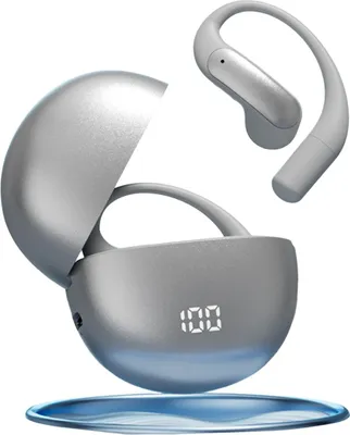 INF Kabellose Bluetooth 5.3 Kopfhörer mit Übersetzung und Digitalanzeige Silber