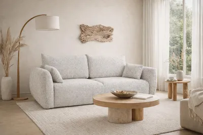 Produktbild von Kaiser Möbel Sofa mit Schlaffunktion und Bettkasten, Chenille-Stoff Artico, Nata, Zephira