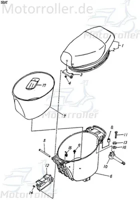 Produktbild von Sitzbankschloss Adly Cat 50 Sitzschloss Roller 77230-116-000 Motorroller.de Sitzbank-Schloss Sitzbank-Verriegelung Sitzbankverschluss Sitz-Schloss