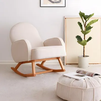 Image de Fauteuil de salon Fauteuil une place Tissu blanc Moderne