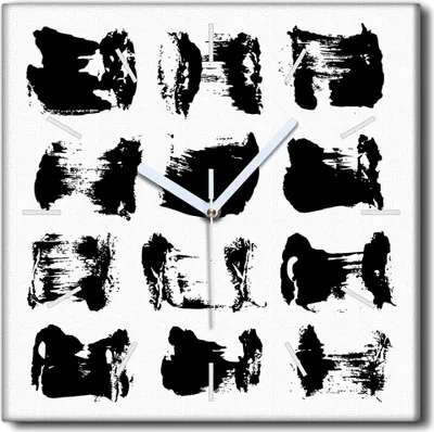 Produktbild von Coloray Uhr auf Leinwand 30x30 cm Wand Uhr Dekoration Wohnzimmer Segeltuch weiße Zeiger -Abstraktion Kunstkunst
