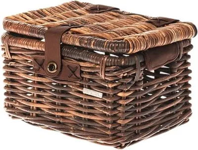 Produktbild von Famanu Fahrradkorb - Rattan mit abnehmbarem Deckel