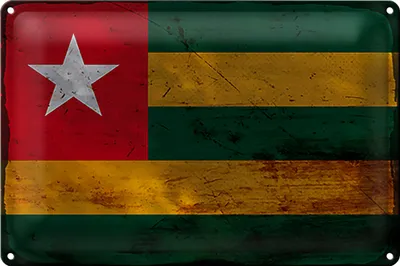 Produktbild von Blechschild Flagge Togo 18x12cm Flag of Togo Rost