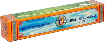 Produktbild von Tibetischer Shingkham Kunkhyab Heilräucherstäbchen – klein – Packung mit 4 Stück – 50 g; 15 cm