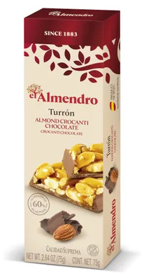 Obrázek produktu pro El Almendro Turron Crocanti s čokoládou Geröstete Mandeln 75g