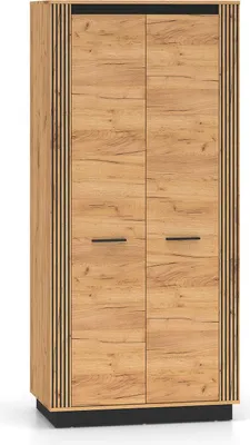 Image de Armoire Urso, 92 x 55 x 200 cm, chêne Gold Craft noir, 2 portes