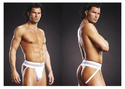 Image de Blue Line Performance Microfiber Jock Strap Blanc S/M
