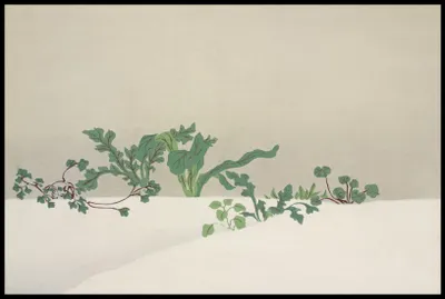 Produktbild von Plakat 91,5x61cm Grüne Pflanzen, Japanisches Vintage Sekka für das Wohnzimmer