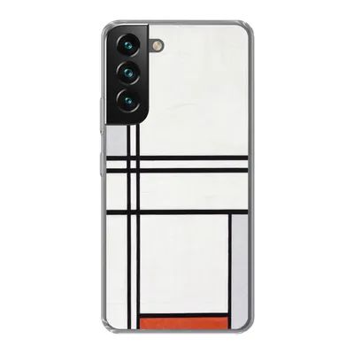 Produktbild von MuchoWow® Handyhülle Schutzhülle Hülle für Samsung Galaxy S22 Komposition 1 mit Rot und Grau - Piet Mondrian Silikon Softcase Handy Hülle - Mobiltelefonhülle
