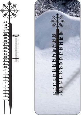 Productafbeelding van Famanu sneeuwmeetlint, 91 cm + 61 cm - Metaal, zwart
