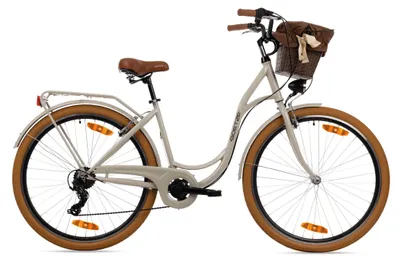 Zdjęcie produktu dla Rower miejski Goetze Mood 28" | Rama 18" z niskim przekrokiem | 7 biegów Shimano | Kosz rattanowy