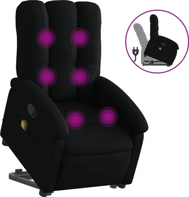 Produktbild von vidaXL Massagesessel mit Aufstehhilfe Schwarz Stoff
