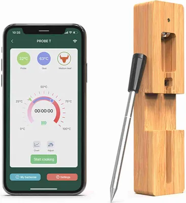 Obrázek produktu pro Teploměr na grilování Smart Wireless Bluetooth IPX7 Voděodolný teploměr na maso Sonda Kuchyňské potřeby
