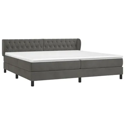 Produktbild von vidaXL Boxspringbett mit Matratze Dunkelgrau 200x200 cm Samt