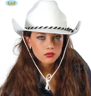 Immagine prodotto di Cappello da Cowboy Accessorio per costume occidentale Bianco Festa di Carnevale Stile Dallas, Colore: Bianco