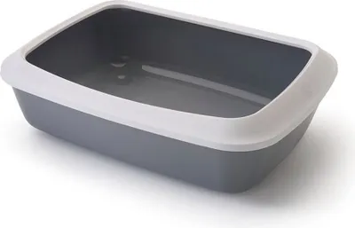 Produktbild von Savic Katzennklo Iriz Mit Rand Kalt Grau / Weiss – 42X31X12.5 CM (409978)