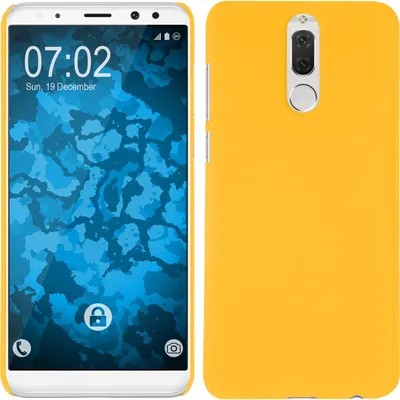 Produktbild von PhoneNatic Case kompatibel mit Huawei Mate 10 Lite - Hülle gelb gummiert Hard-case Cover