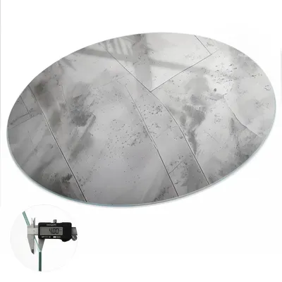 Produktbild von Glas Tischplatte fi50 cm – Tischauflage aus gehärtetem Glas – Glasplatte für Esstisch – Küchentischplatte aus Glas – Tischschutz Glas modern – Dekorative Glasplatte – Pflegeleichte Glastischplatte – Sicherheitsglas Tischplatte – Geometrische Textur
