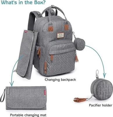 Produktbild von Famanu Babywickeltasche mit großem Fassungsvermögen - Rucksack