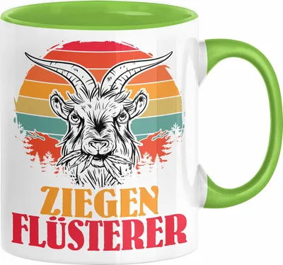 Produktbild von Ziegen Hirte Geschenk Tasse Ziegen Flüsterer Geschenkidee Ziegen-Liebhaber Kaffee-Becher (Grün)