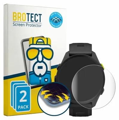 Produktbild von 2x BROTECT Fullscreen Schutzfolie für Garmin Forerunner 70/170/170 Music Displayschutz Folie Fullcover Klar Transparent