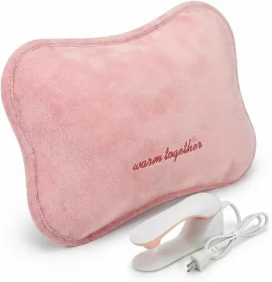 Immagine prodotto di Borsa dell'acqua calda elettrica ricaricabile con controllo della temperatura, cuscino riscaldante a 68°C per schiena e addome, riscaldamento rapido (7-12 minuti), dimensioni 25x18 cm