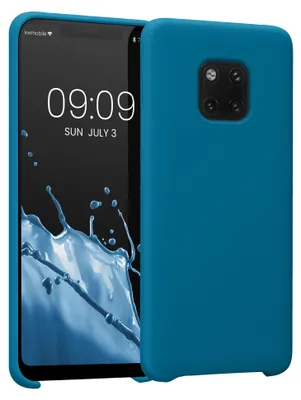 Produktbild von kwmobile Handyhülle für Huawei Mate 20 Pro Hülle - Case Silikon - Kabelloses Laden - Schutzhülle Cover in Karibikblau