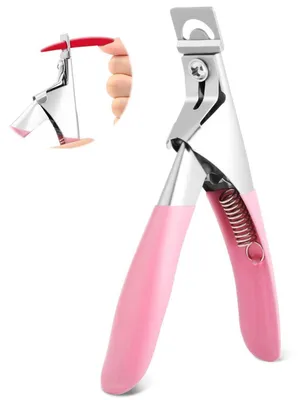 Productafbeelding van Nagelknipper voor gelnagels, manicure-hulpmiddel om nageltips af te knippen, roestvrij staal, roze