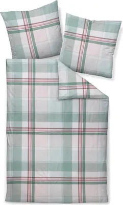 Image de Janine Mako-Satin linge de lit 135x200,80x80 2 pièces Moments 98119-06-500 vert rose