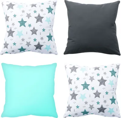 Produktbild von Amilian 4er Set, 40x40 cm 16x16 inch, Dekoratives Kissen, Dekokissen mit Füllung mit Kissenbezug, Sofakissen für Wohnzimmer Kinder Deko