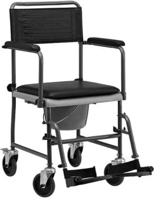Produktbild von Toilettenrollstuhl TSU-2 inkl. Eimer und Sitzpolster grau>>>>