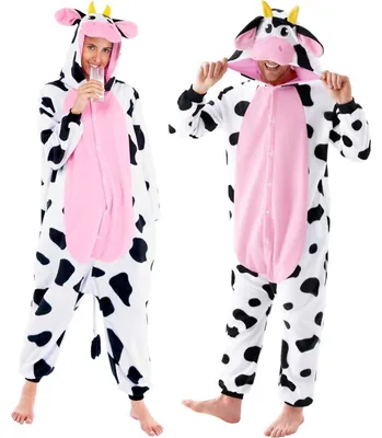 Produktbild von Plüsch Pyjama Jumpsuit Kuh Kostüm L Multicolor