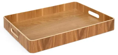 Produktbild von 5Five Design Weidentablett - 43 x 30 x 5 cm - hellbraun - hoher erhohter Rand - rechteckig