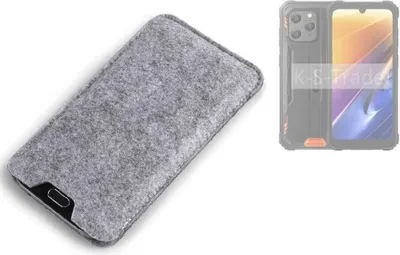 Produktbild von K-S-Trade Filz Handyhülle kompatibel mit Blackview BV5300 Plus Schutzhülle Filztasche Filz Tasche Case Sleeve Handy Hülle Filzhülle grau