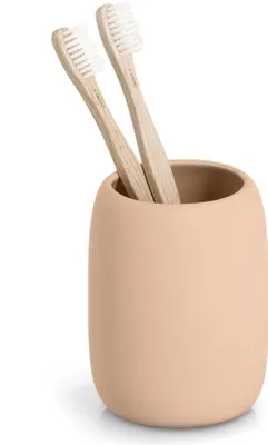 Obrázek produktu pro ZELLER Kelímek na kartáčky keramický světle béžová 8,4 x 10,8 cm
