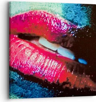 Produktbild von Bild auf Leinwand - Leinwandbild - Lippen Gesicht Frau - 40x40cm - Wand Bild - Wanddeko - Wandbilder - Leinwanddruck - Bilder - Kunstdruck - Wanddekoration - Leinwand bilder - Wandkunst - AC40x40-0231