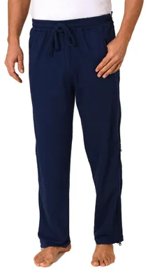 Produktbild von Herren Rehahose mit seitlichen 4-Wege Reißverschluß Jogginghose für Reha, Physio, Gipsbein ; marine , S
