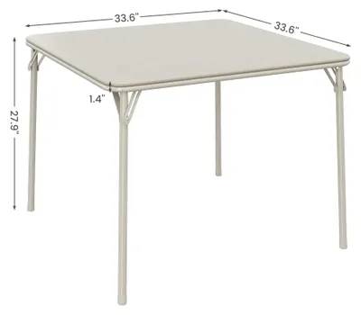 Immagine prodotto di Tavolino pieghevole - Tavolo quadrato da 85 cm - Tavolino pieghevole portatile - Rivestimento inPoliuretanomorbido - Struttura in metallo - Beige