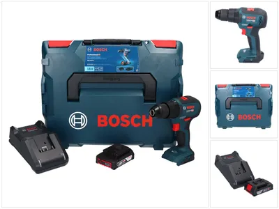 Image de Bosch GSB 18V-55 Professional Perceuse-visseuse à percussion sans fil 18 V 55 Nm Brushless + 1x batterie 2,0 Ah + chargeur + L-Boxx