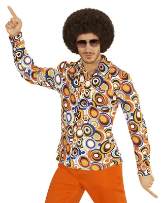 Produktbild von 70er Jahre Retro Kostüm Hemd "Bubbles" für Herren | Bunt Variante: XXXL