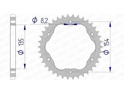 Imagen del producto de AFAM, piñón de aluminio estándar - 525 - Requiere soporte para piñón AFAM