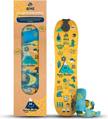 Produktbild von Jones Happy Mountain Set With Bindings Junior-snowboard Gelb 90 Jungen,Mädchen Gelb 90