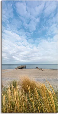 Produktbild von ARTland Leinwandbild Rettin Strandidylle an der Ostsee Größe: 75x150 cm