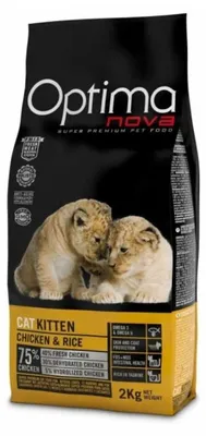 Produktbild von OPTIMANOVA Kitten Mono Huhn und Reis - Trockenfutter für Katzen - 2kg