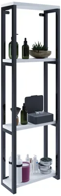 Immagine prodotto di Armadio da bagno in legno | Mobili da bagno in metallo Stile industriale | Scaffale da parete | Scaffale da bagno | Dimensioni ca. H. 112 x W. 35 x D. 15 cm - Bitila M