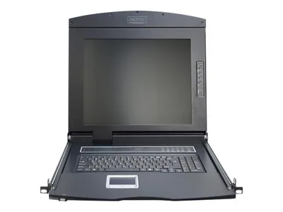 Obrázok produktu pre DIGITUS 17" LCD konzola KVM, 1 port VGA, nemecká klávesnica